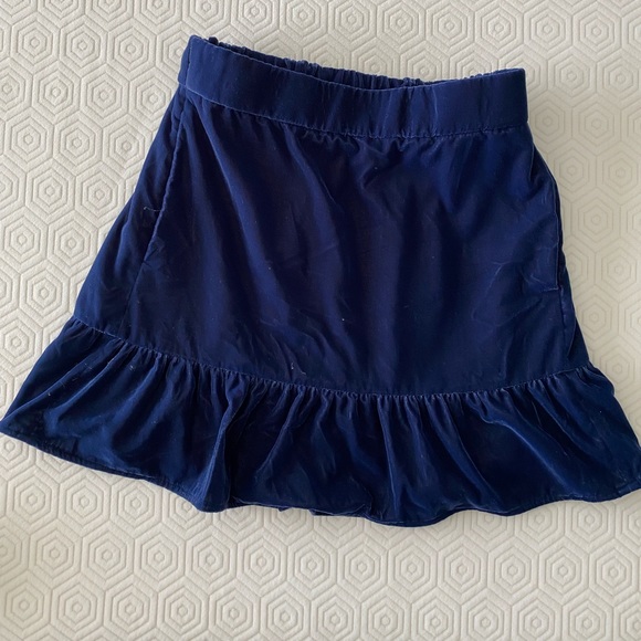 J.Crew Velvet Mini Skirt with Ruffle Hem in Deep Navy - Picture 2 of 4